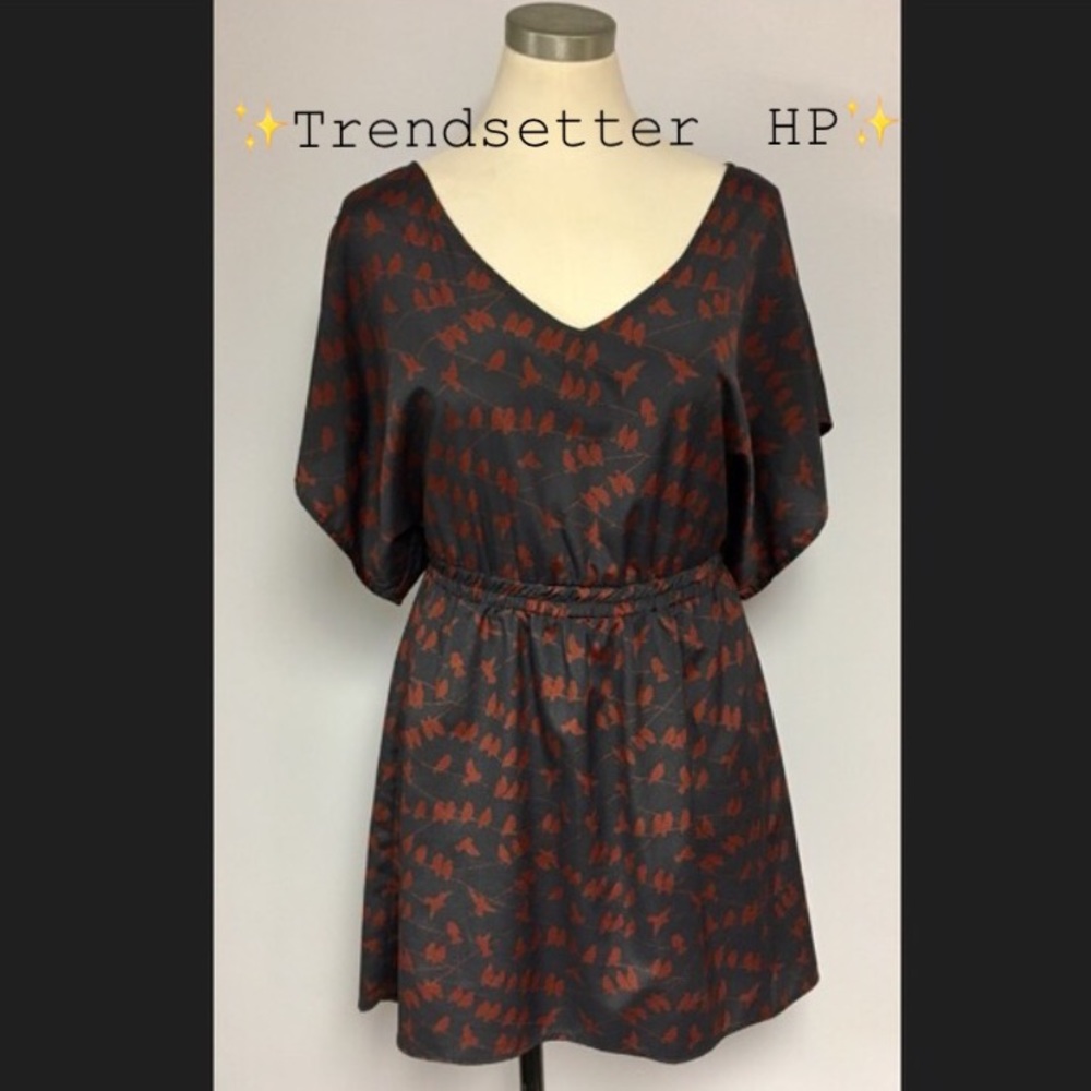 Bird printed pull over dress